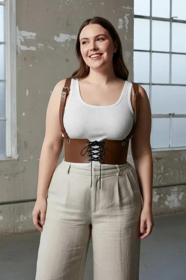 Underbust Corset Style Harness Belt with Lacing