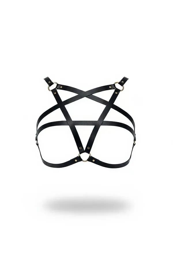 Star Detail Chest Harness with O-Ring Design