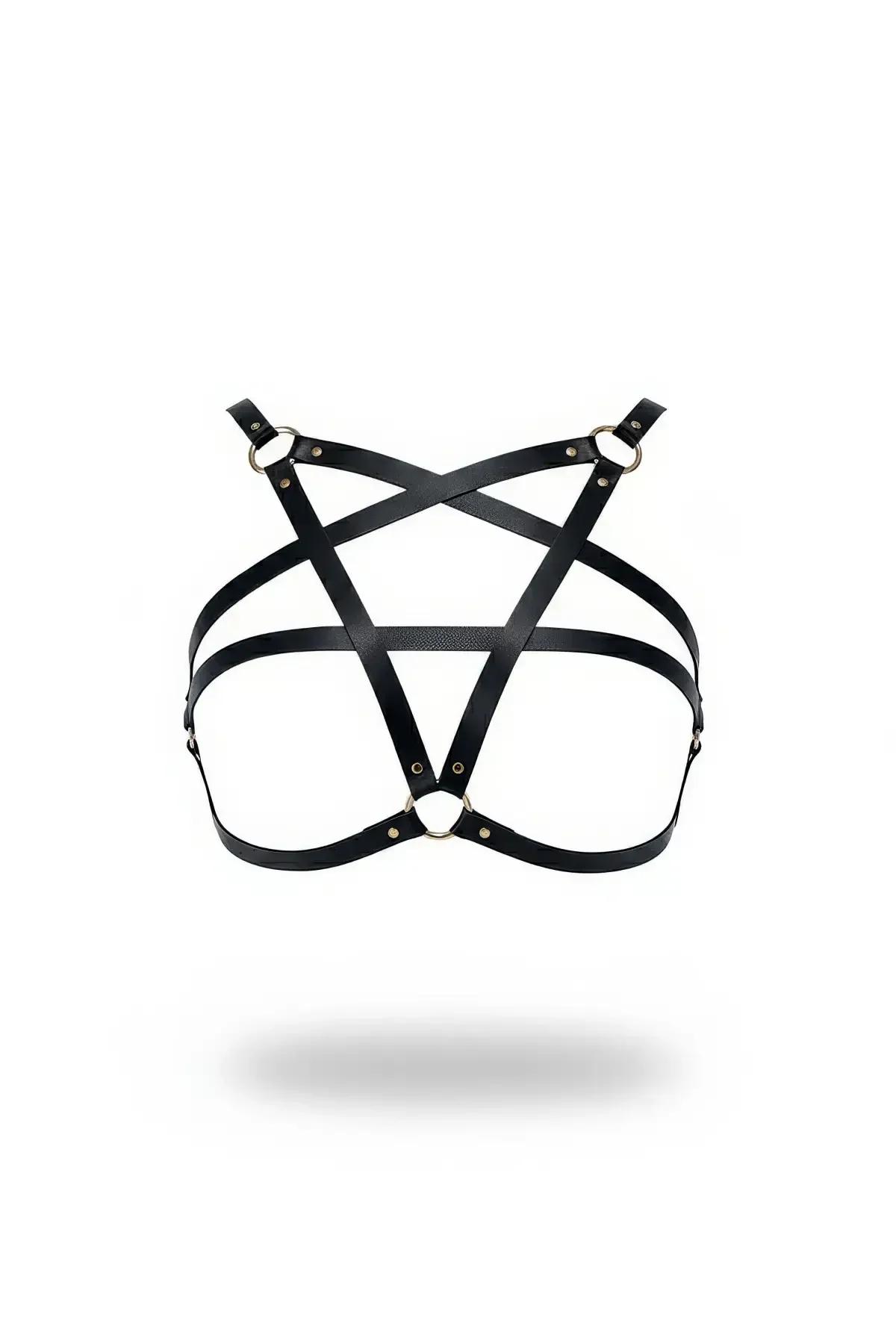 Star Detail Chest Harness with O-Ring Design
