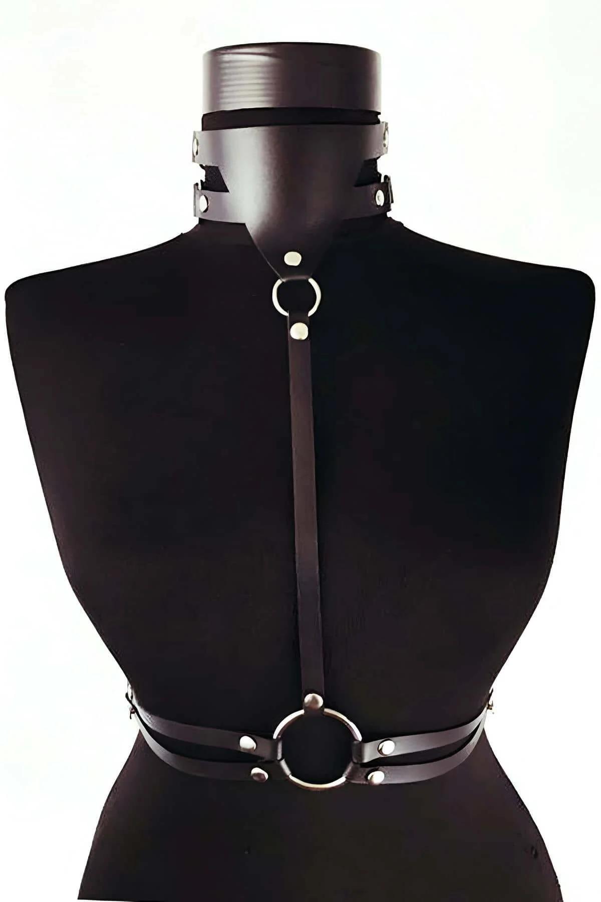 Men's Faux Leather Adjustable Chest Harness Style