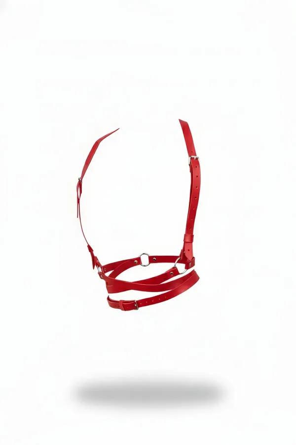 O-Ring Chest Harness with Adjustable Faux Leather Straps