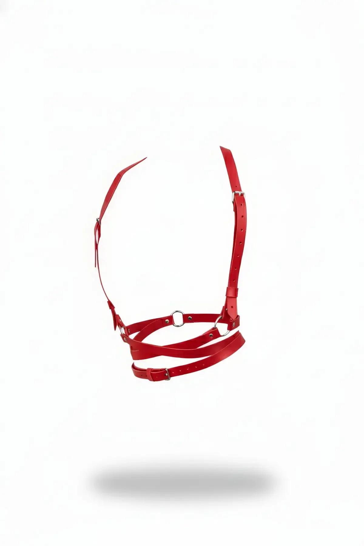 O-Ring Chest Harness with Adjustable Faux Leather Straps