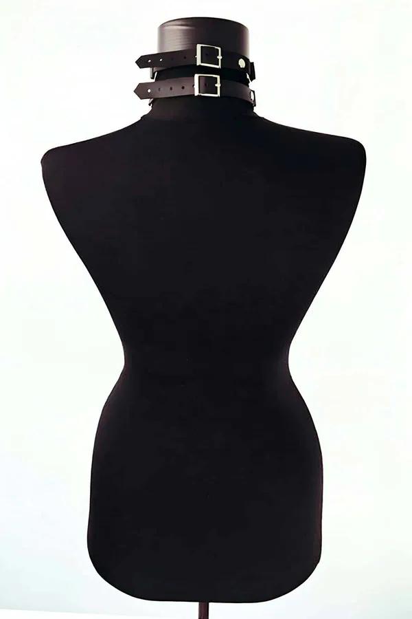 Wide Collar Choker with Front O-Ring and Studs
