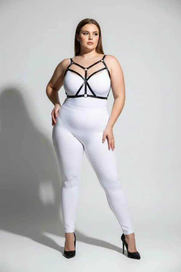 Strappy Faux Leather Body Harness with O-Ring Detail
