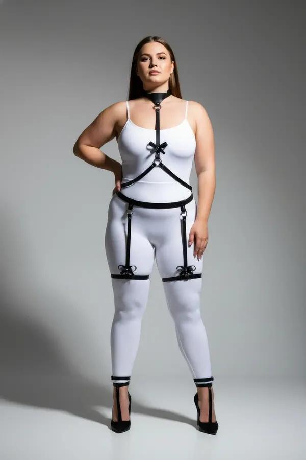 Body Harness with Bow Garter Straps