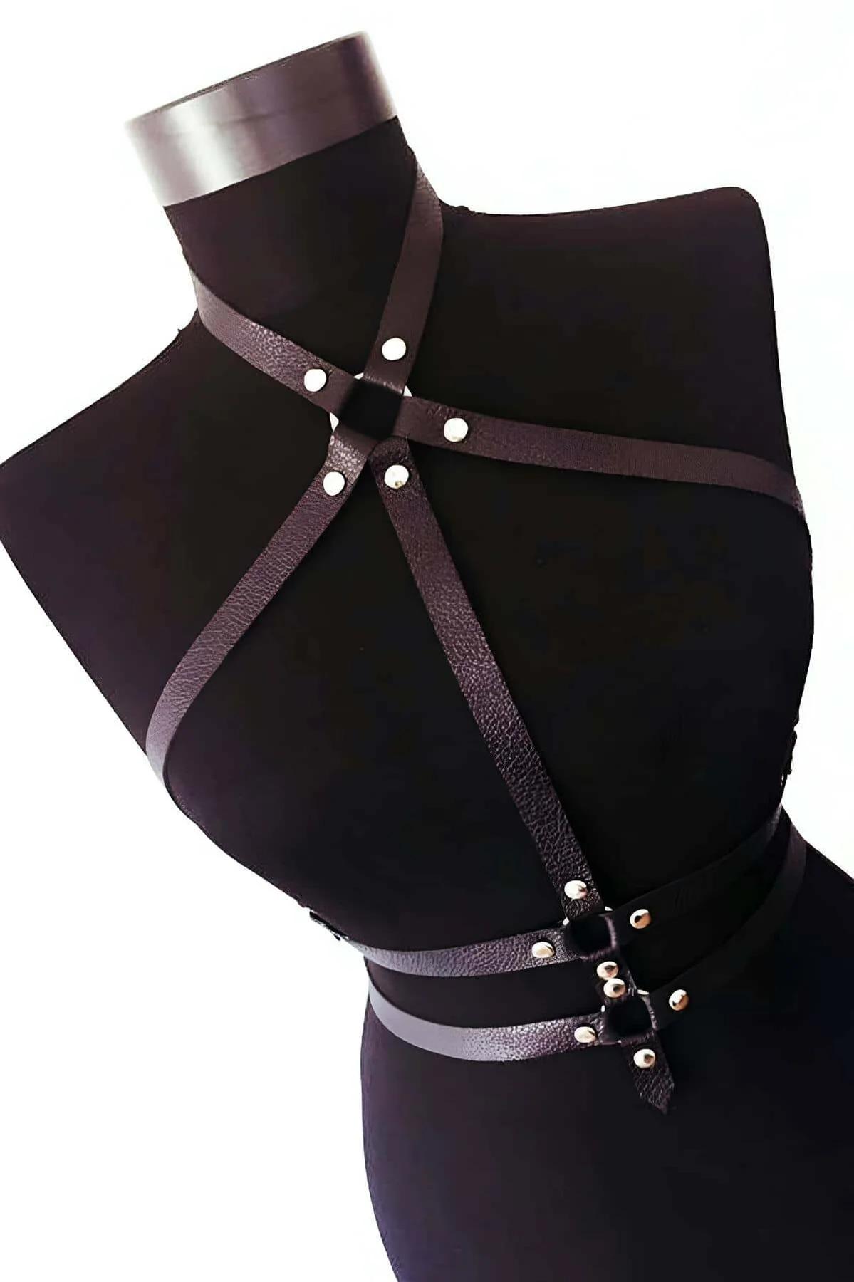 Men's Leather Chest Harness - Adjustable Fashion Accessory