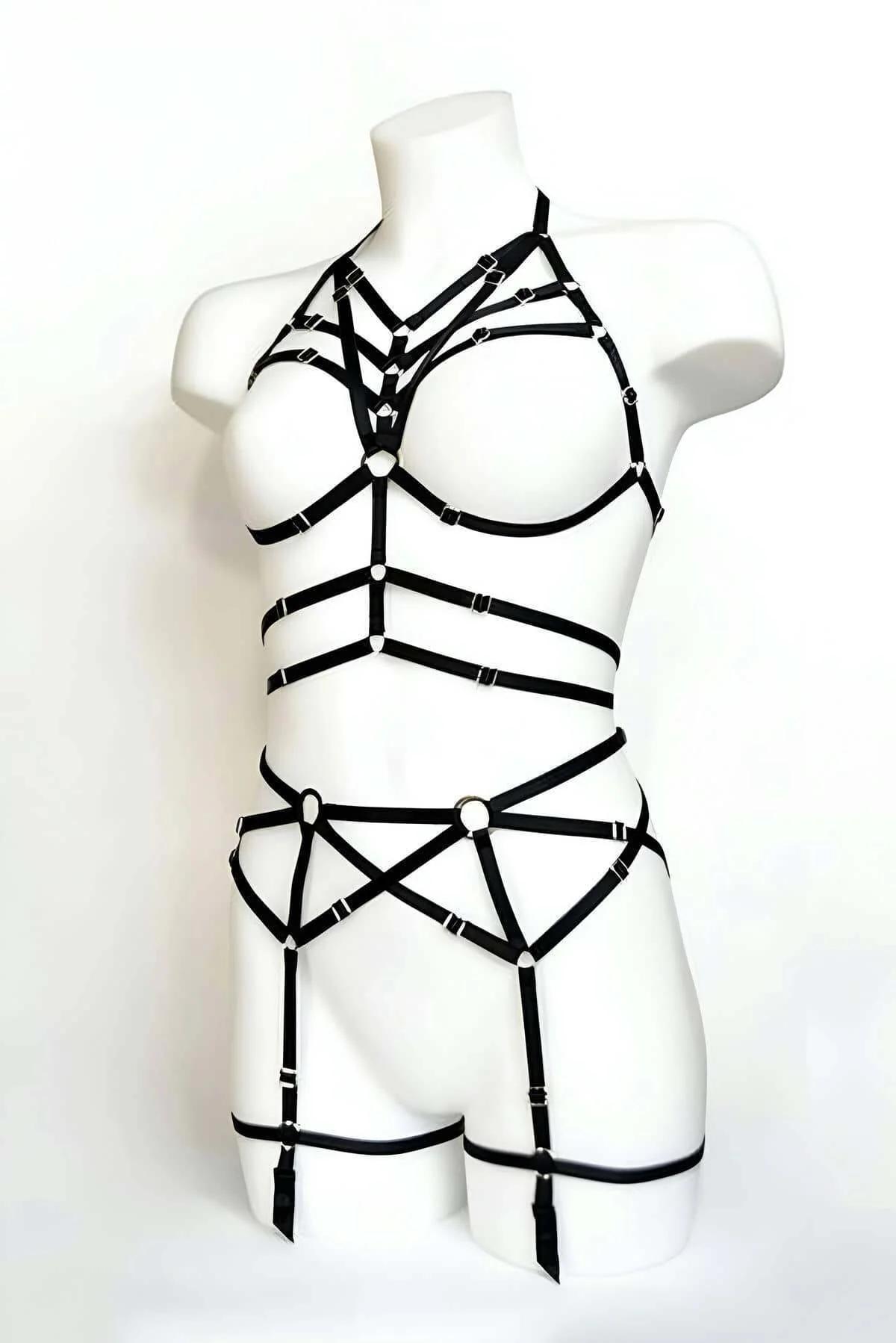 Adjustable Garter Harness Set - Strappy Body Lingerie
