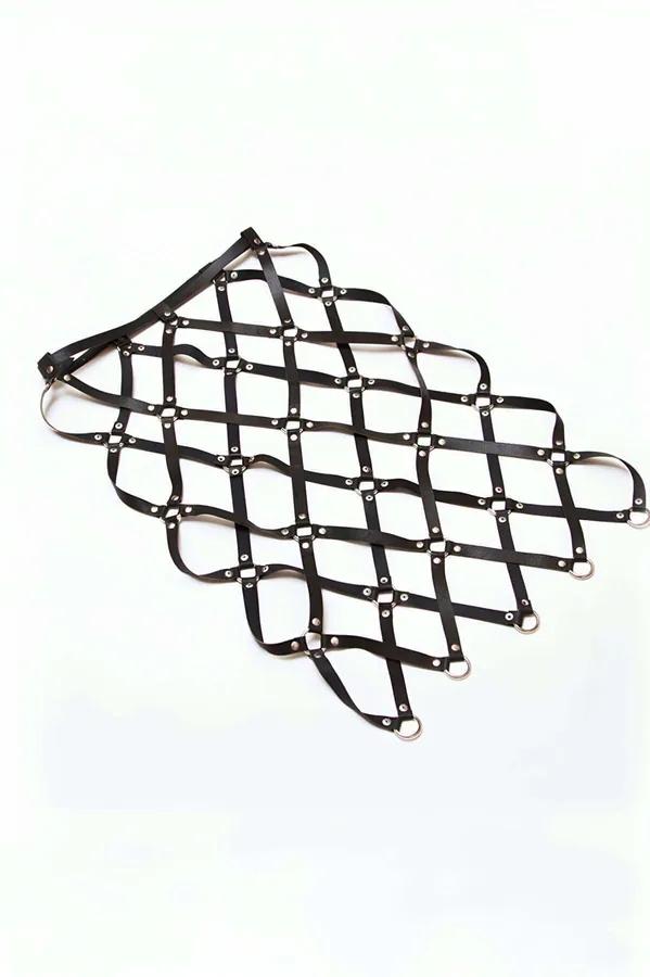 Faux Leather Harness Skirt – Adjustable Cage Style Midi