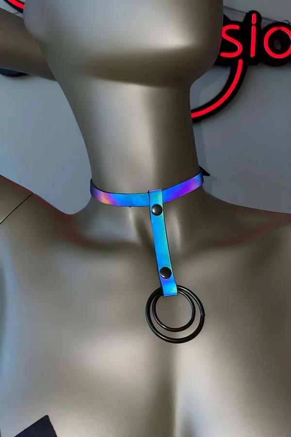 Reflective O-Ring Drop Choker Harness Adjustable