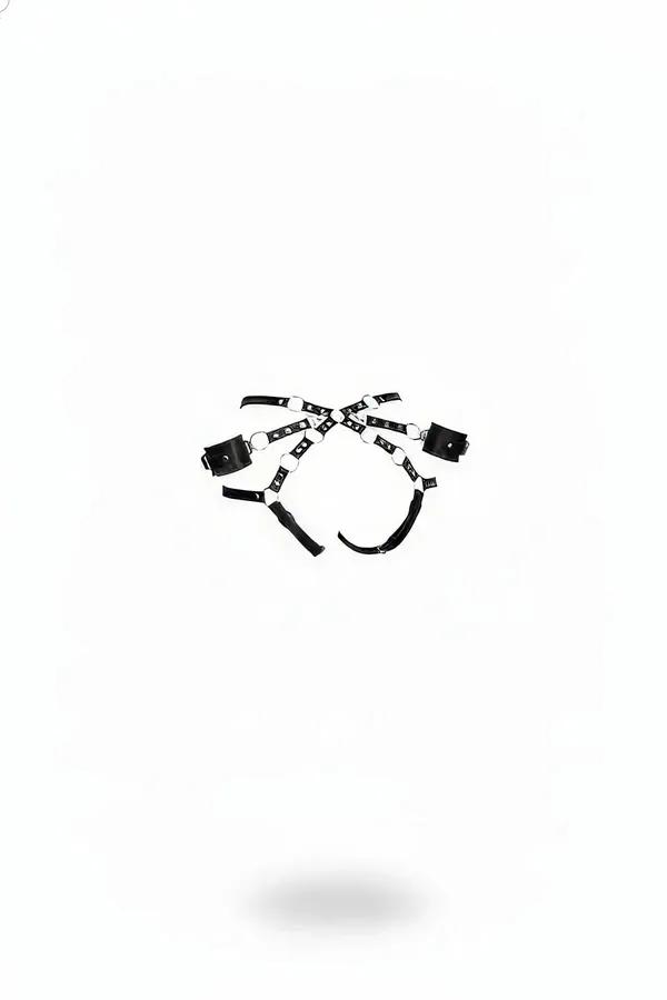 Faux Leather Chest Harness with Adjustable Arm Straps