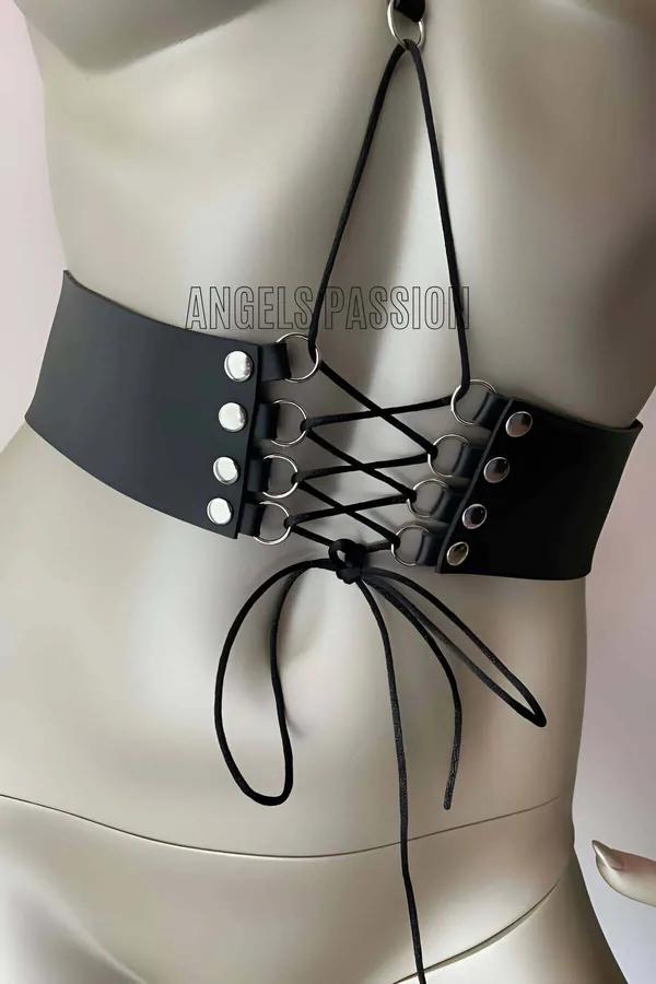 Leather Corset Harness with Adjustable Chest & Waist