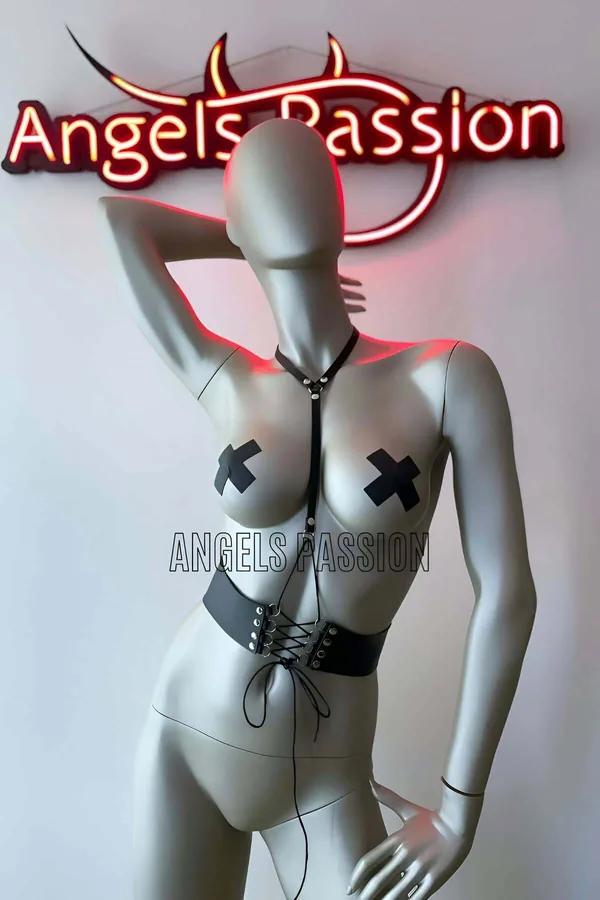 Leather Corset Harness with Adjustable Chest & Waist