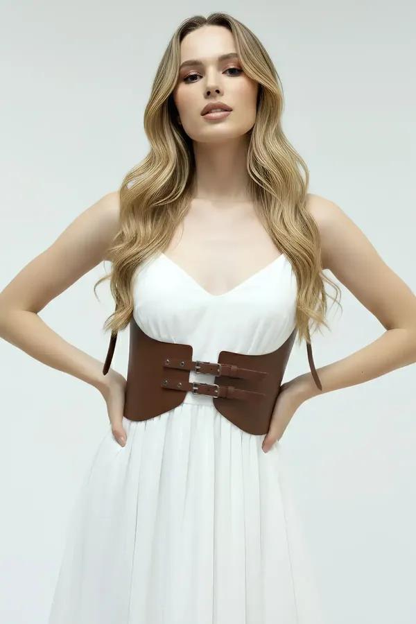 Faux Leather Underbust Harness with Buckle Straps