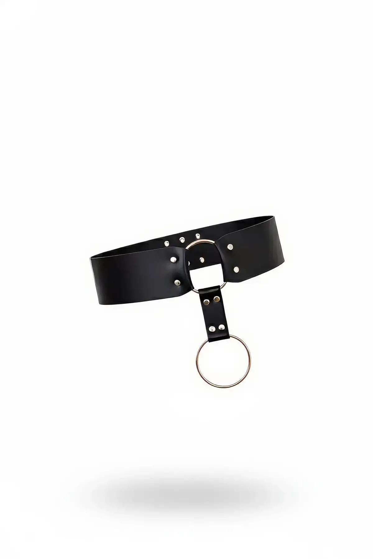 Wide Faux Leather O-Ring Waist Belt