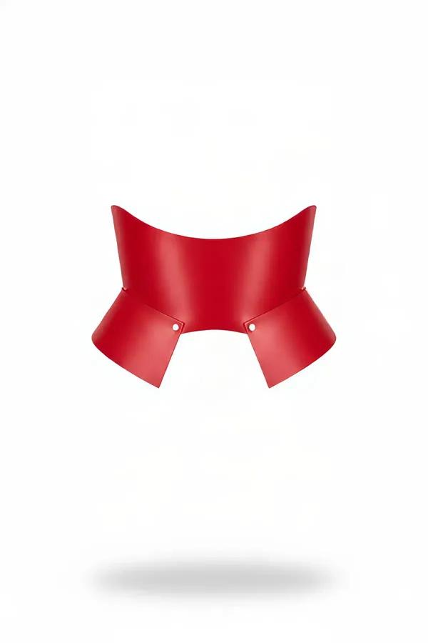 Red Faux Leather Waspie Waist Harness Corset Belt