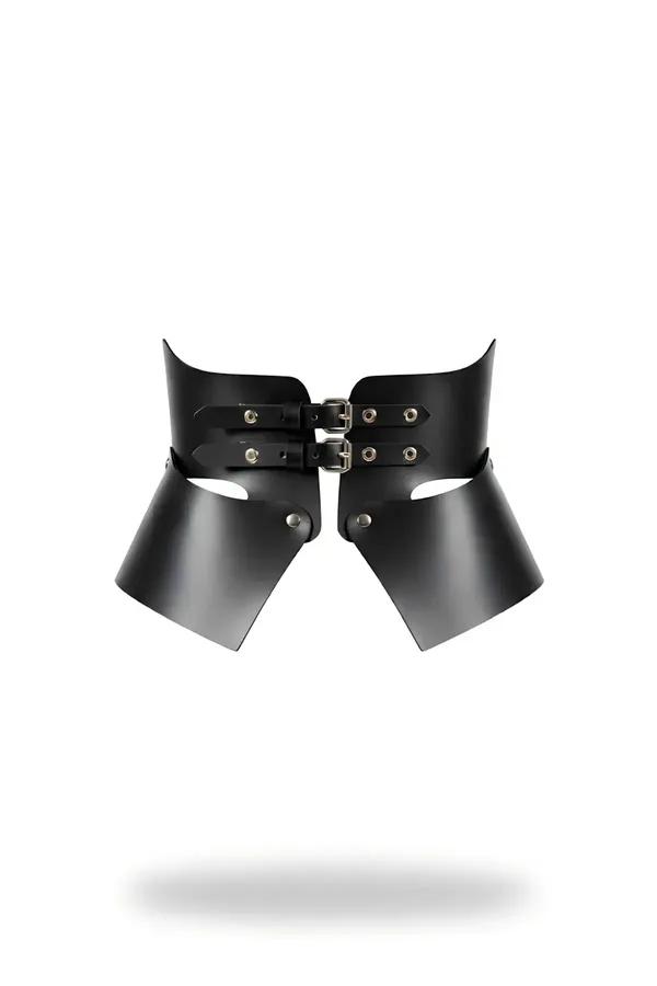 Sculpted Faux Leather Waspie Waist Cinch