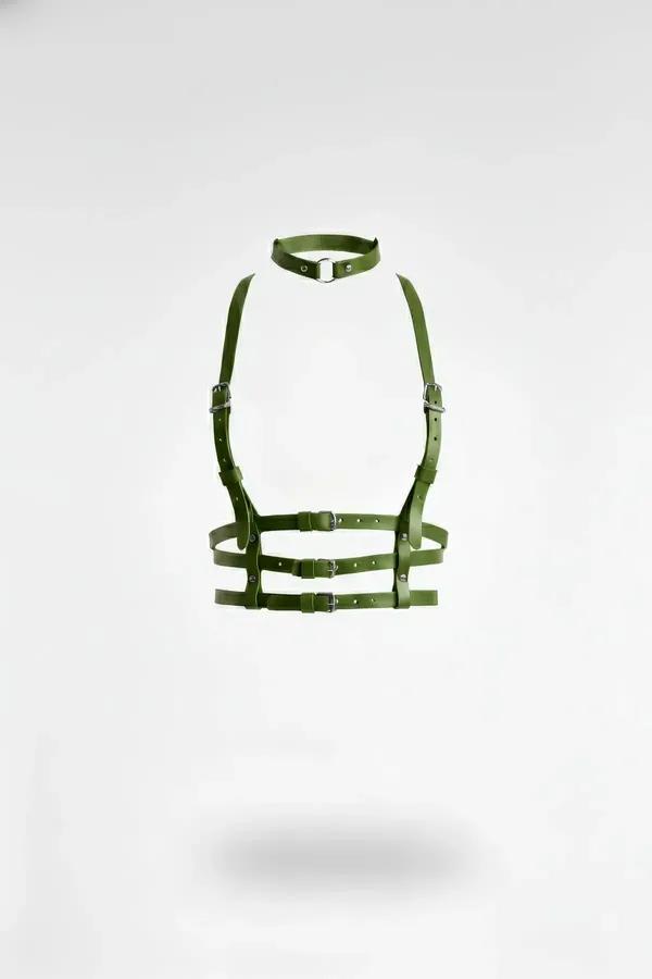 Adjustable Underbust Harness with Buckles & Choker