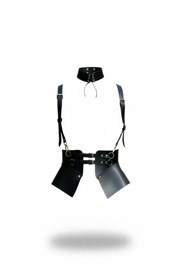 Choker Harness with Detachable Skirt Panels & Waist Belt