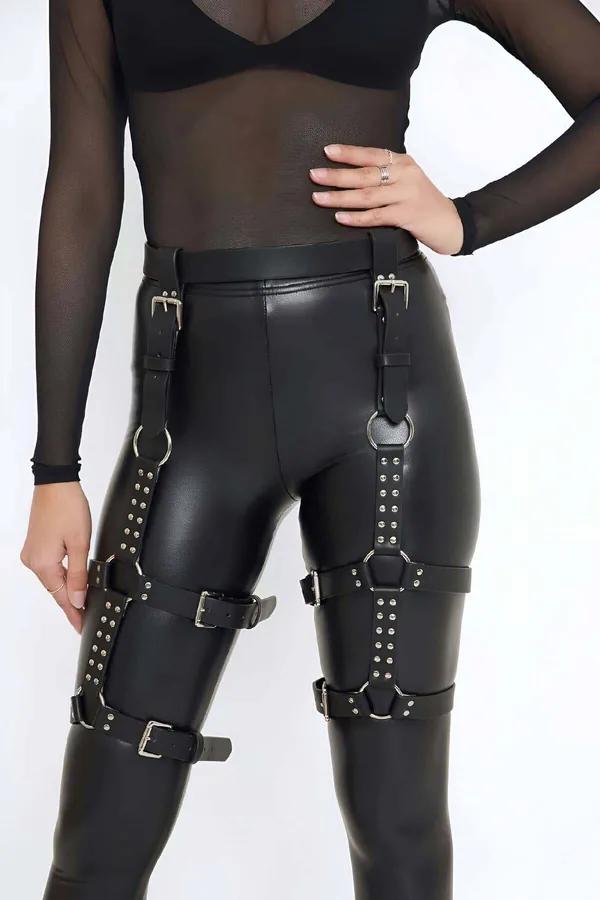Leather Leg Harness Belt - Adjustable Thigh Accessory