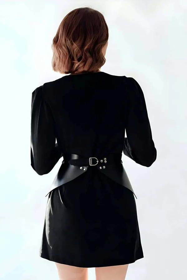 Women's Corset Belt - Wide Studded Leather Waist Cincher