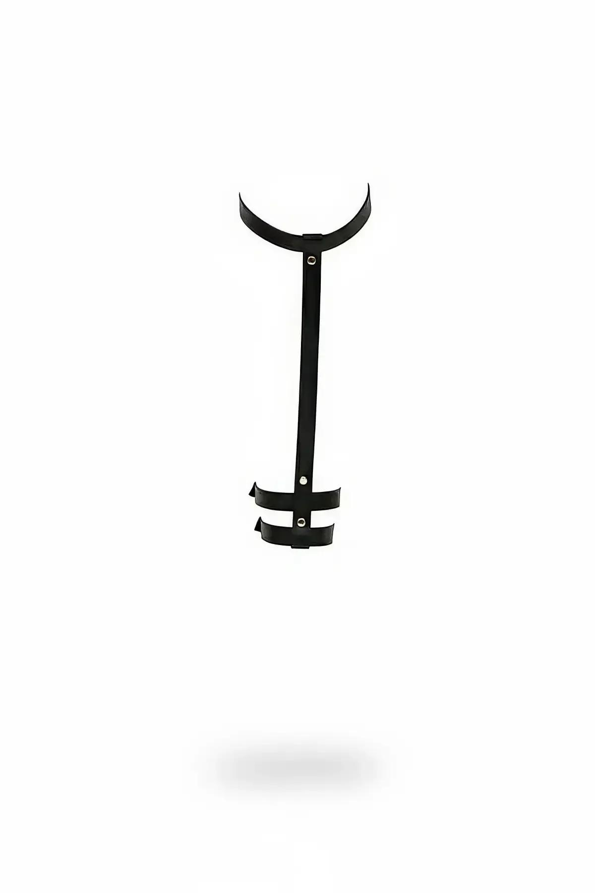 Adjustable Faux Leather Thigh Garter with High Neck Collar