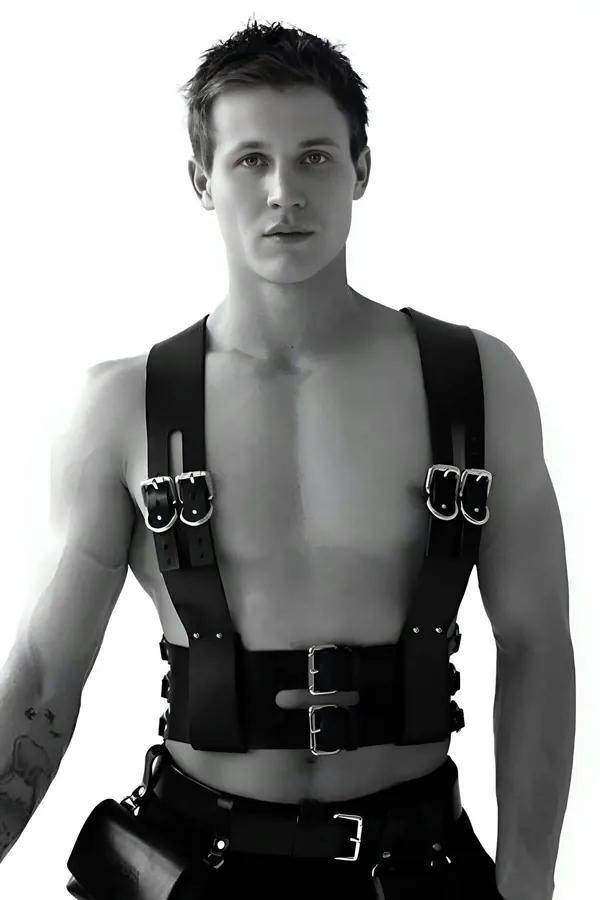 Mens Premium Leather Harness – Adjustable Fit & Buckle Style