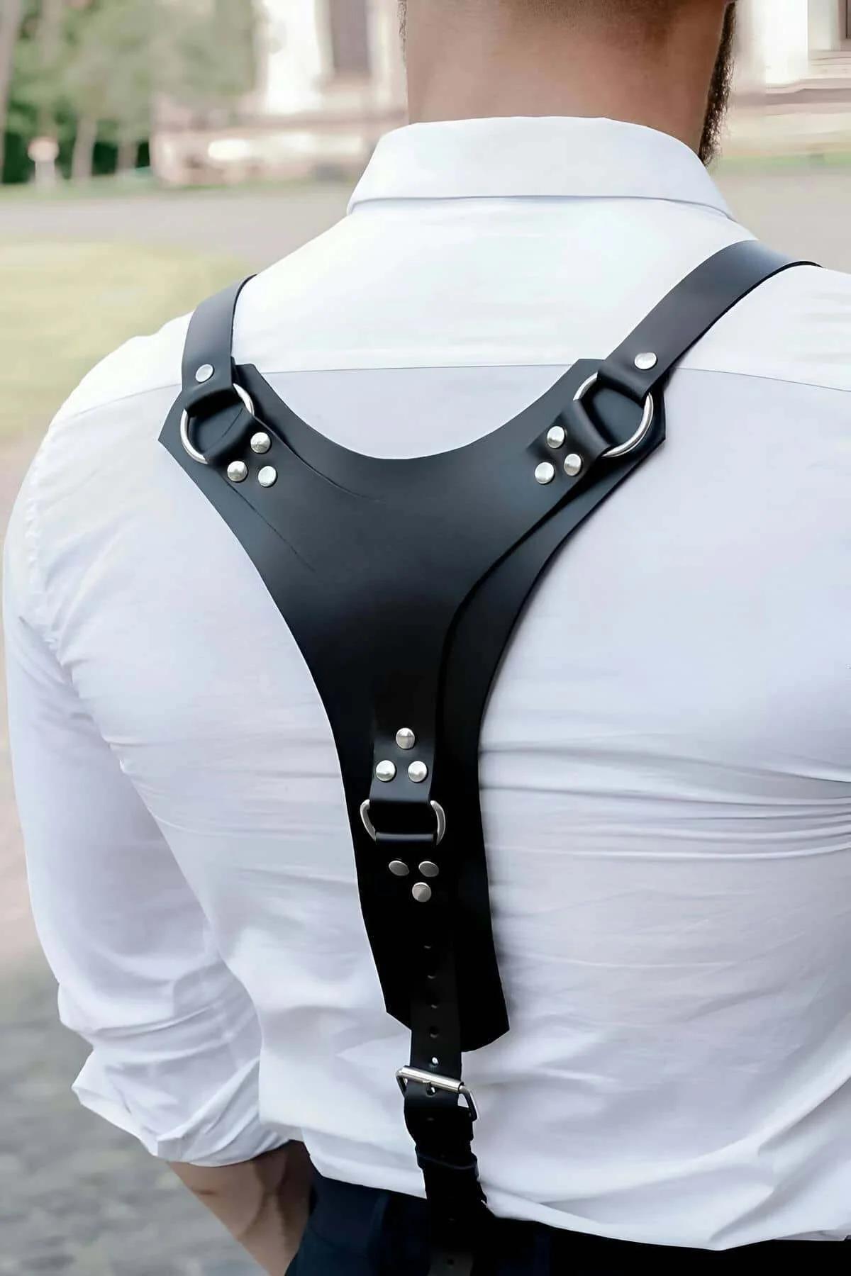 Men's Harness Vest – Premium Adjustable Leather Body Strap