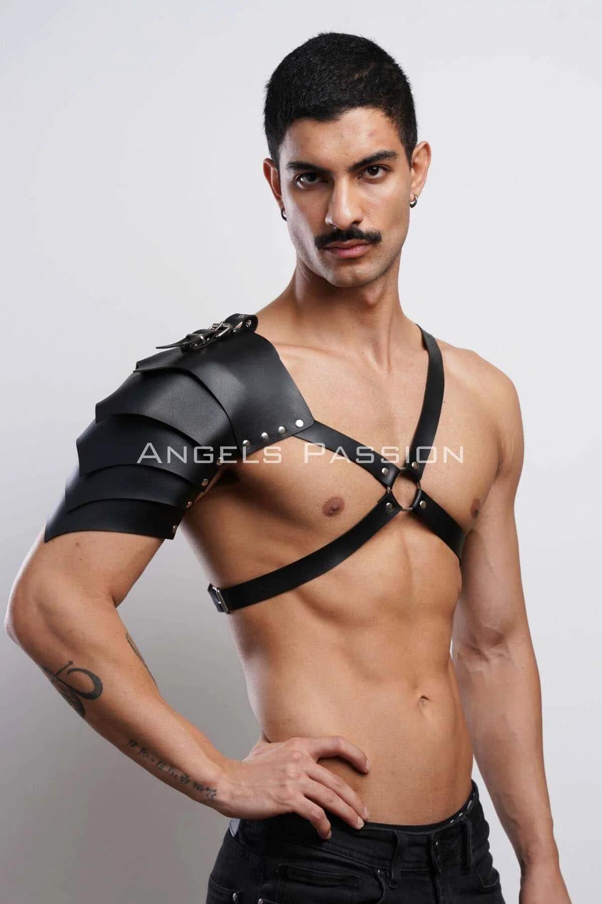 Leather Shoulder Harness Men's Adjustable Gladiator Body Armor