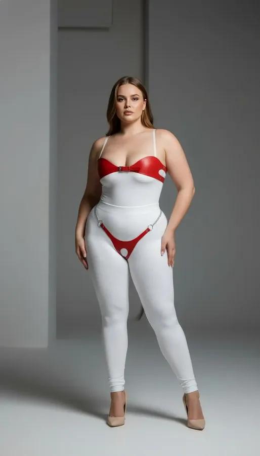 kırmızı vegan deri fantezi harness takım büyük beden gümüş zincir detaylı bralette ve alt harness iki parçalı set