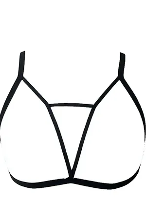 Strappy Chest Harness – Adjustable Cage Bralette Top for Women