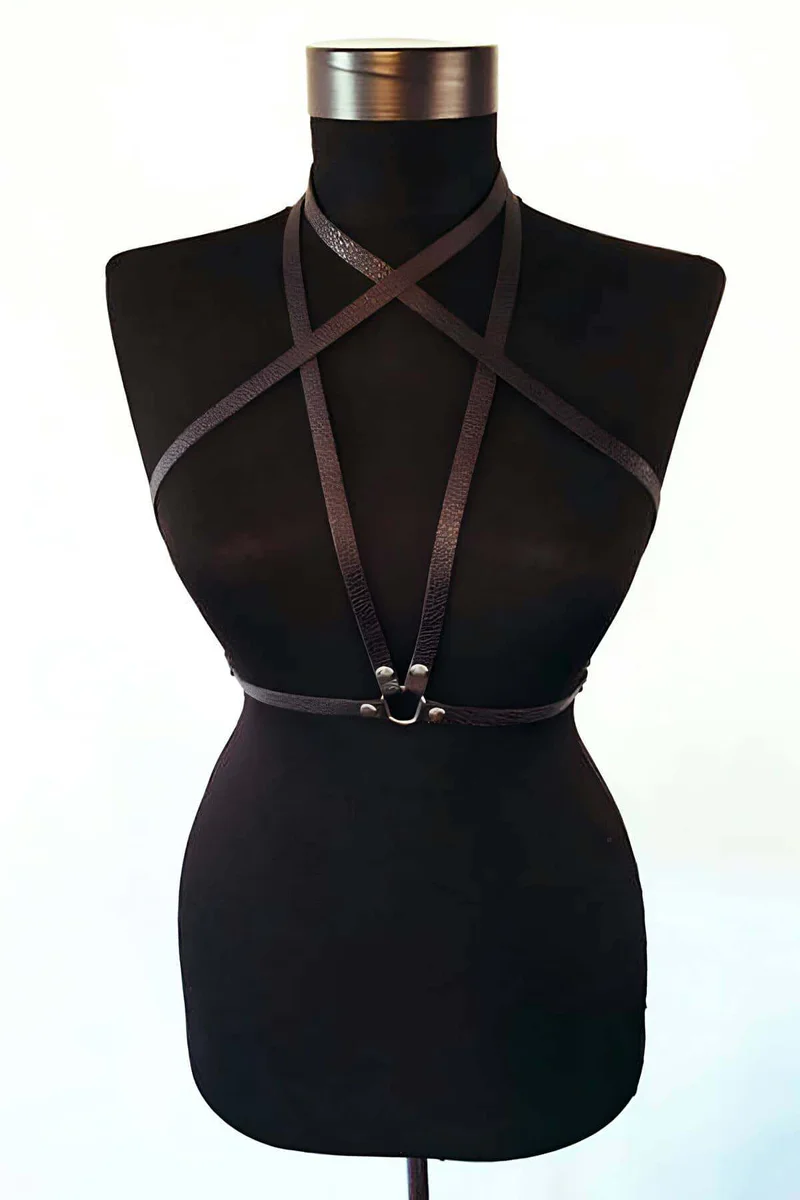 Chest Harness Faux Leather Adjustable Strappy Body Accessory