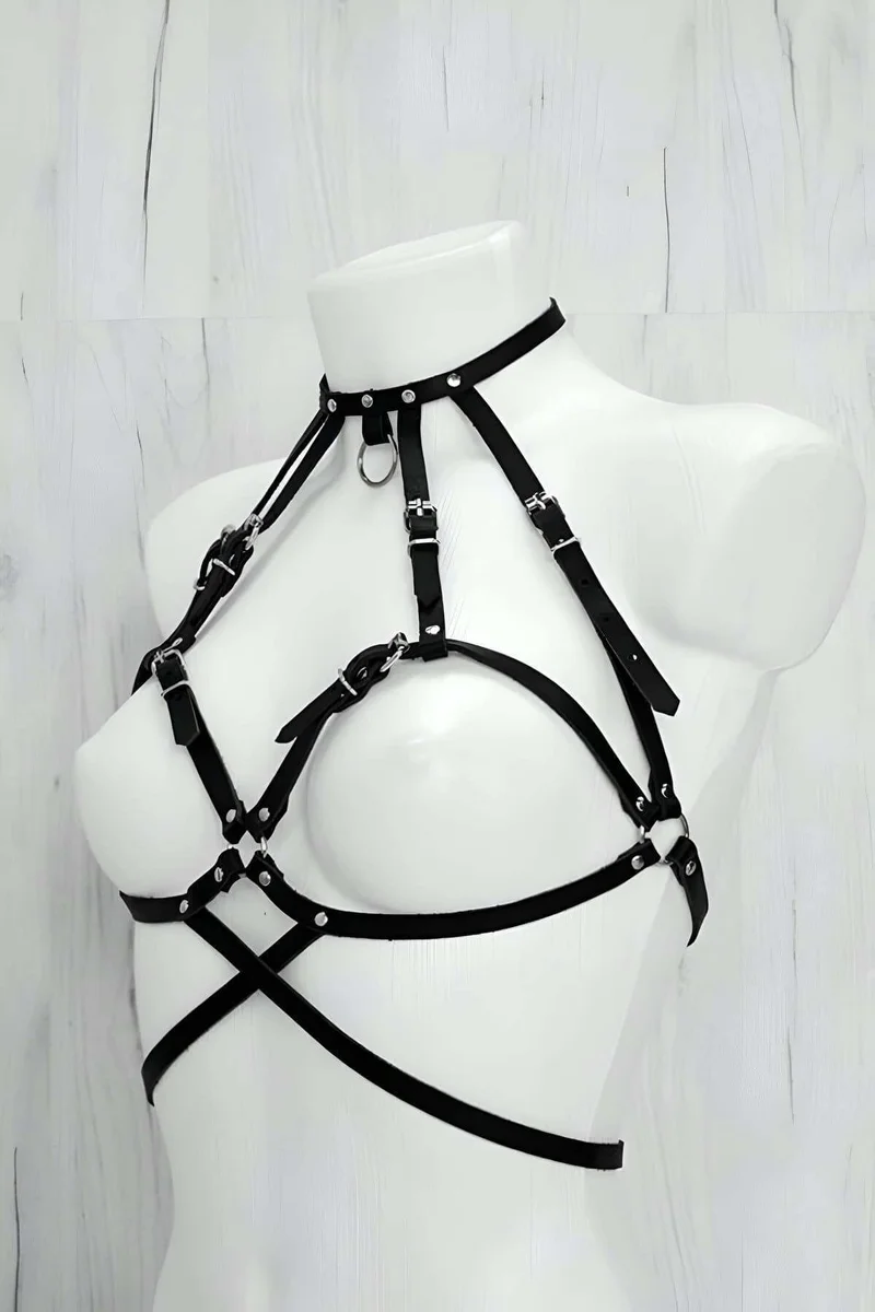 Full Body Faux Leather Harness Set – Adjustable Straps