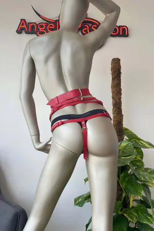 Stylish Red Harness with Tassel Detail