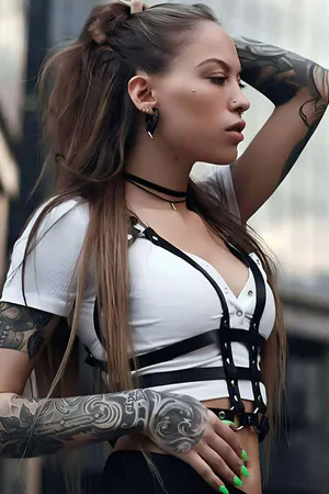 Leather Chest Harness for Women - Adjustable Strappy Design