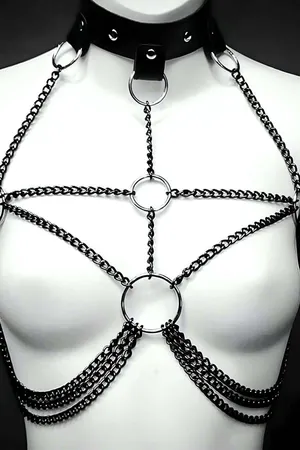 Stylish Harness with Chain Leash - APFT431