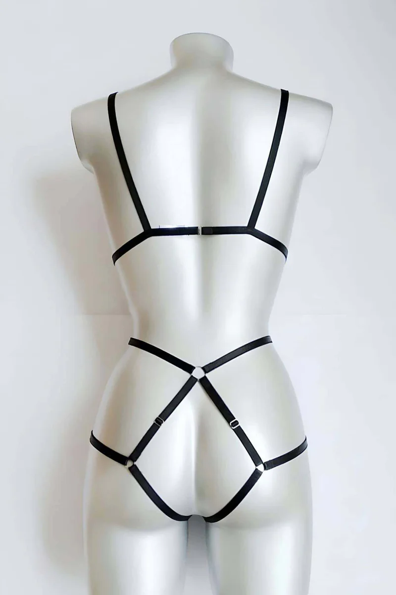 Body Harness Lingerie for Women - Adjustable Strappy Full Body