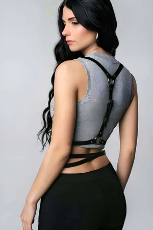 Chest Harness Faux Leather Strappy Adjustable Body Accessory
