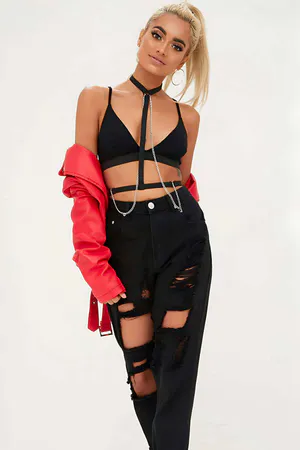 Chain Chest Harness | Halterneck Draped Body Harness