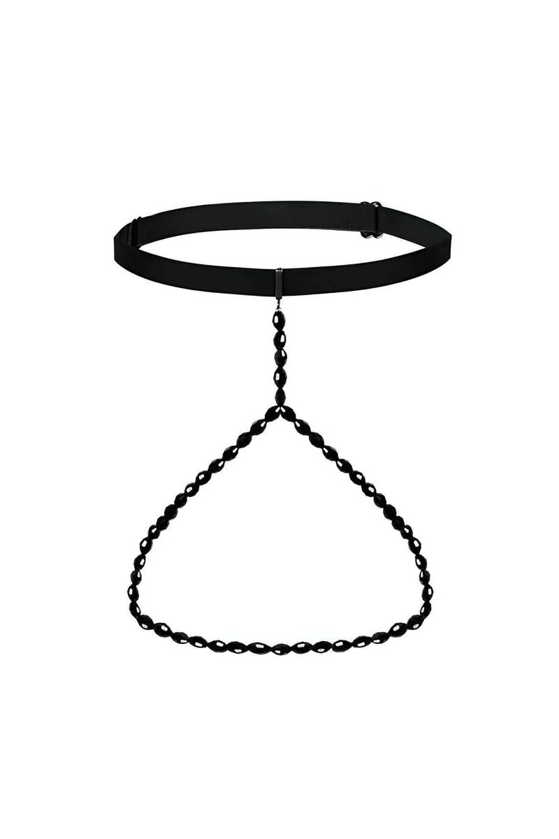Delicate Black Thigh Garter Harness