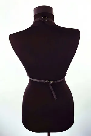 Adjustable Faux Leather Body Harness - Strappy Garter Style