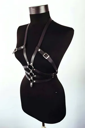 Faux Leather Chest Harness | Adjustable Body Harness for Women