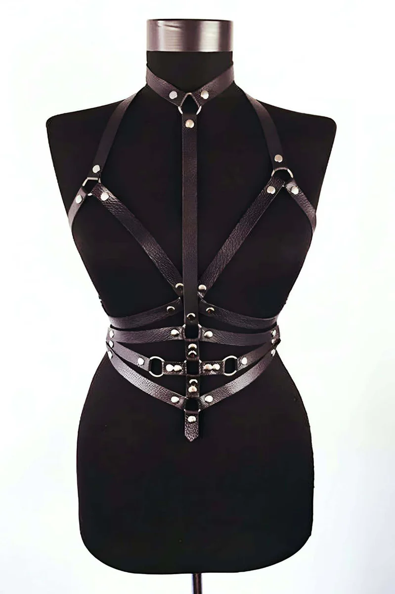 APFT24 Adjustable Faux Leather Chest Harness