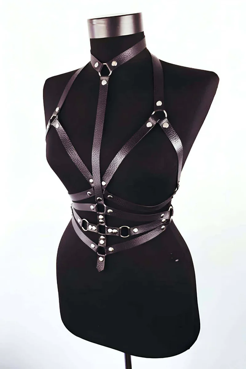 APFT24 Adjustable Faux Leather Chest Harness