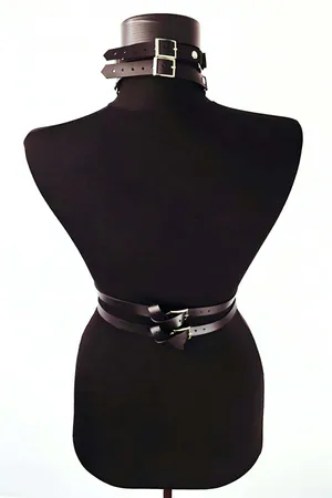 Leather Harness Body Accessory - Adjustable Faux Leather Design