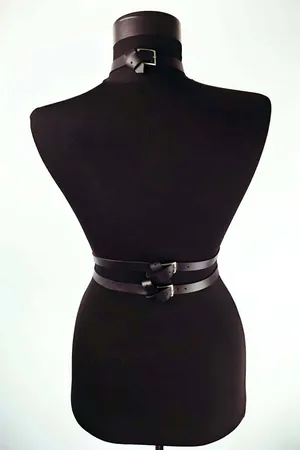 Faux Leather Chest Harness – Adjustable O-Ring Body Strap