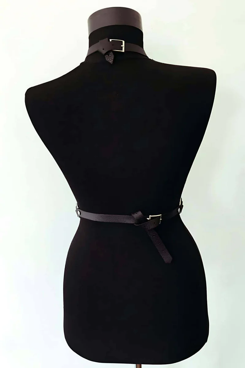Adjustable Faux Leather Body Harness for Women - Edgy Style