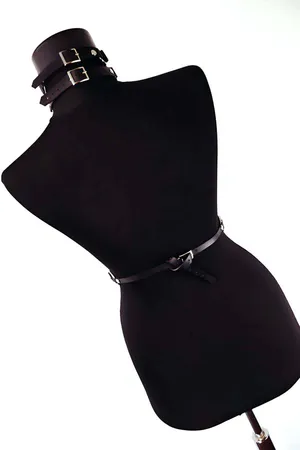 Body Harness Chain Faux Leather Adjustable Goth Accessory