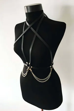 Chest Harness for Women - Faux Leather Adjustable Body Chains