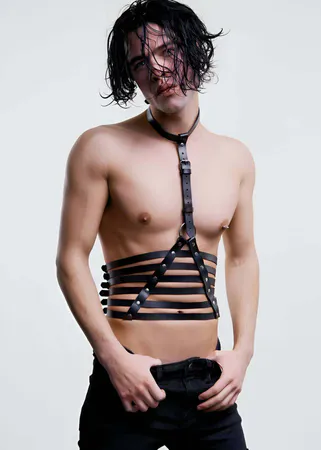 Men's Fancy Wear Triangle Harness with Parallel Detail - APFTM48