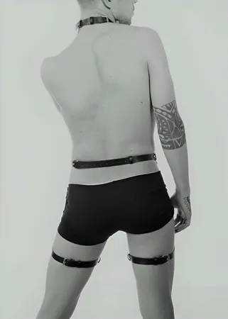 Leather Men's Suspenders Harness Fancy Wear - APFTM34